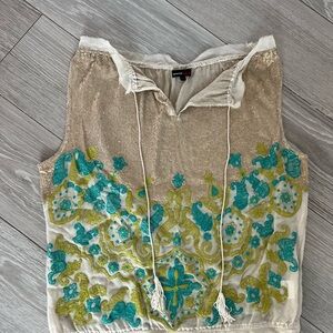 Namrata Joshipura Embroidered Sleeveless Top with Tassels